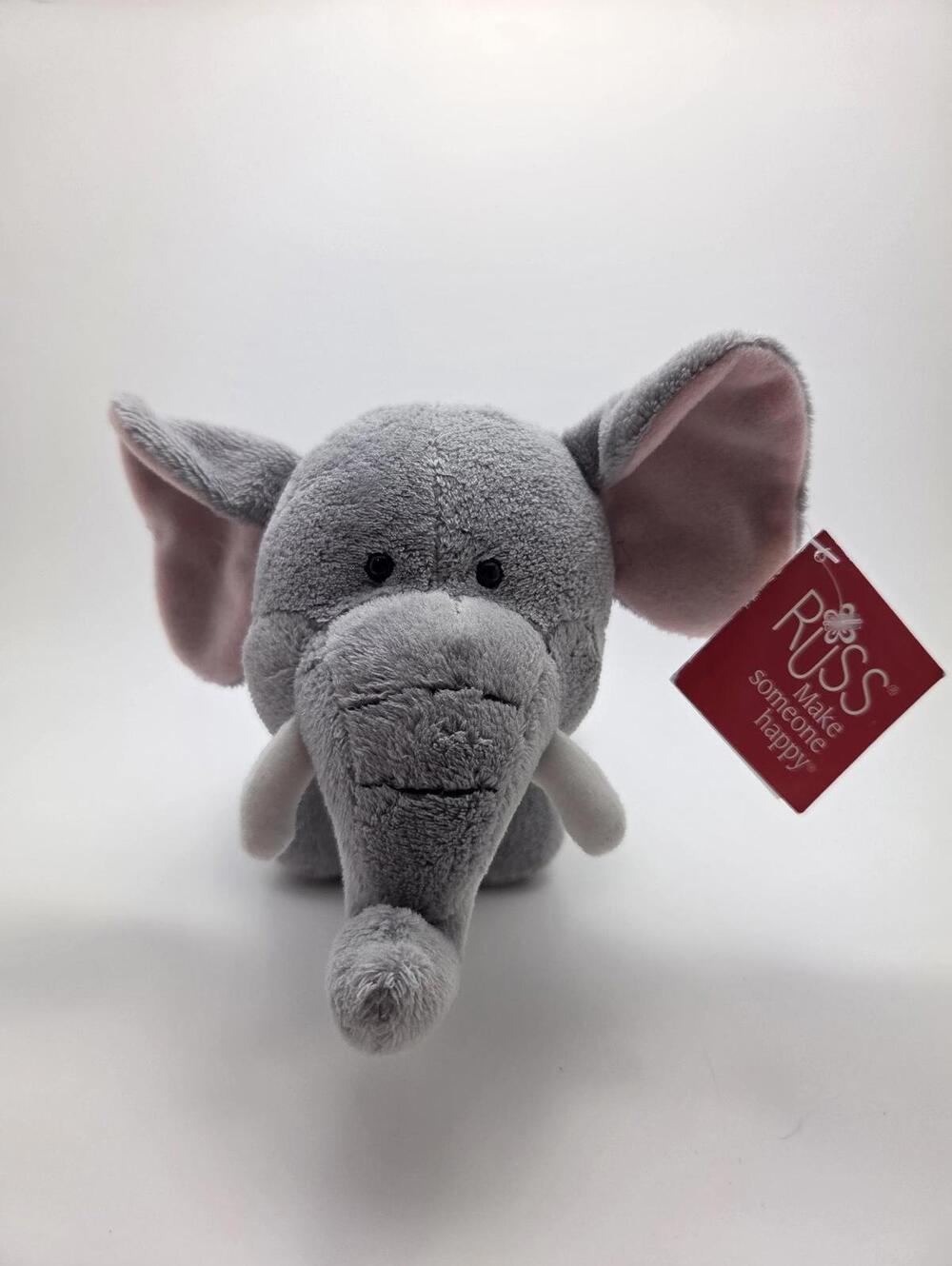 Russ Berrie Elephant Vintage Collectible Plush New with Tags (8 inch)